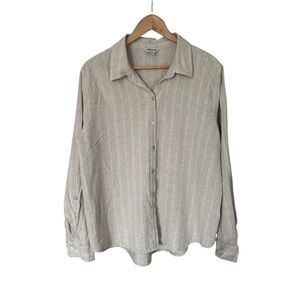 ❤️ORVIS, XL, Long Sleeve Striped Neutral Linen Blend Top